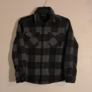 Kids Black and Gray Checkered Shirt Jacket